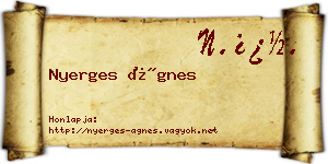 Nyerges Ágnes névjegykártya